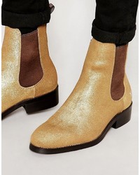 goldene Chelsea Boots