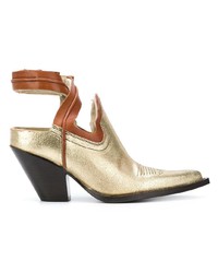 goldene Cowboystiefel aus Leder von Maison Margiela