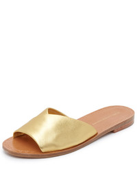 goldene flache Sandalen aus Leder von Diane von Furstenberg