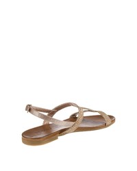 goldene flache Sandalen aus Leder von Inuovo