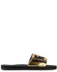 goldene flache Sandalen aus Leder von MICHAEL Michael Kors