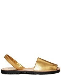 goldene flache Sandalen aus Leder von Park Lane