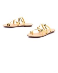 goldene flache Sandalen aus Leder von Loeffler Randall