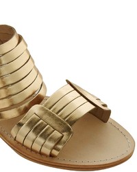 goldene flache Sandalen aus Leder von Sole Society