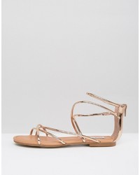 goldene flache Sandalen von Steve Madden