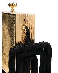 goldene Leder Clutch mit Fransen von Alessandra Rich