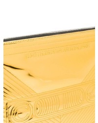 goldene gesteppte Leder Clutch von Corto Moltedo