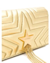 goldene gesteppte Leder Umhängetasche von Stella McCartney