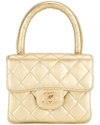 goldene gesteppte Shopper Tasche von Chanel