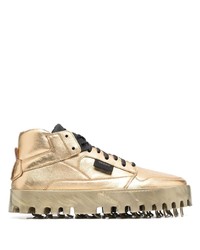 goldene Gummi niedrige Sneakers