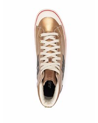 goldene hohe Sneakers aus Leder mit Schlangenmuster von Just Cavalli