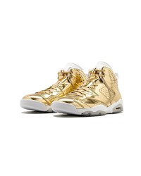 goldene hohe Sneakers aus Leder von Jordan