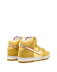 goldene hohe Sneakers aus Leder von Nike