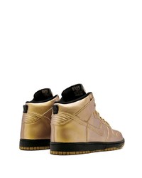 goldene hohe Sneakers aus Leder von Nike