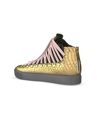 goldene hohe Sneakers aus Leder von Swear