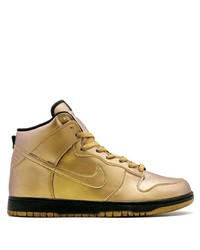 goldene hohe Sneakers aus Leder von Nike