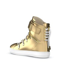 goldene hohe Sneakers aus Leder von Swear