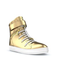 goldene hohe Sneakers aus Leder von Swear