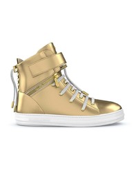 goldene hohe Sneakers aus Leder von Swear