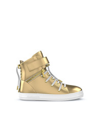 goldene hohe Sneakers aus Leder von Swear