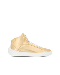 goldene hohe Sneakers aus Leder von Versace