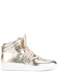 goldene hohe Sneakers von Dolce & Gabbana