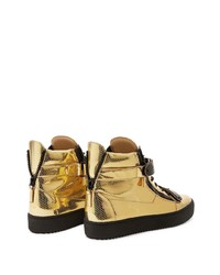 goldene hohe Sneakers von Giuseppe Zanotti