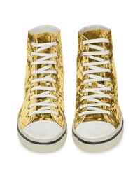 goldene hohe Sneakers von Saint Laurent