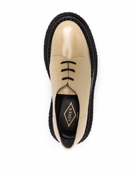 goldene klobige Leder Derby Schuhe von Adieu Paris