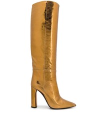 goldene kniehohe Stiefel aus Leder von Casadei