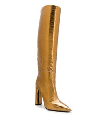 goldene kniehohe Stiefel aus Leder von Casadei