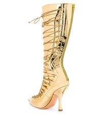 goldene kniehohe Stiefel aus Leder von Y/Project