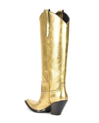 goldene kniehohe Stiefel aus Leder von Maison Margiela