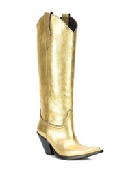 goldene kniehohe Stiefel aus Leder von Maison Margiela