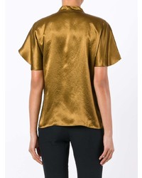 goldene Kurzarmbluse von Lanvin