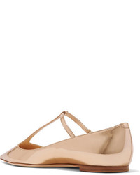 goldene Leder Ballerinas von Jimmy Choo