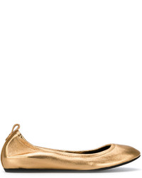 goldene Leder Ballerinas von Lanvin