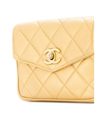 goldene Leder Bauchtasche von Chanel Vintage
