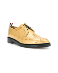 goldene Leder Brogues von Thom Browne