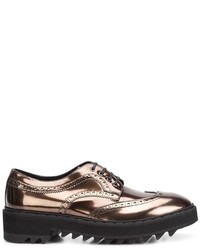 goldene Leder Brogues von Raparo