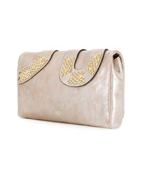 goldene Leder Clutch mit Schlangenmuster von RED Valentino