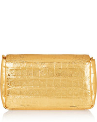 goldene Leder Clutch von Nancy Gonzalez