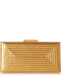 goldene Leder Clutch von Saint Laurent