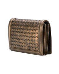 goldene Leder Clutch von Bottega Veneta