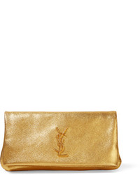 goldene Leder Clutch von Saint Laurent