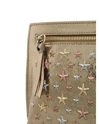 goldene Leder Clutch von Jimmy Choo