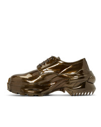 goldene Leder Derby Schuhe von Maison Margiela
