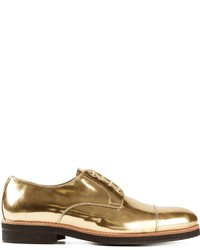 goldene Leder Derby Schuhe von Oxymoron