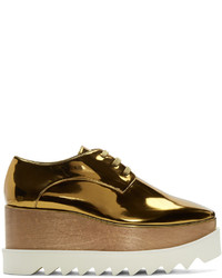 goldene Leder Derby Schuhe von Stella McCartney