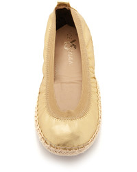 goldene Leder Espadrilles von Yosi Samra